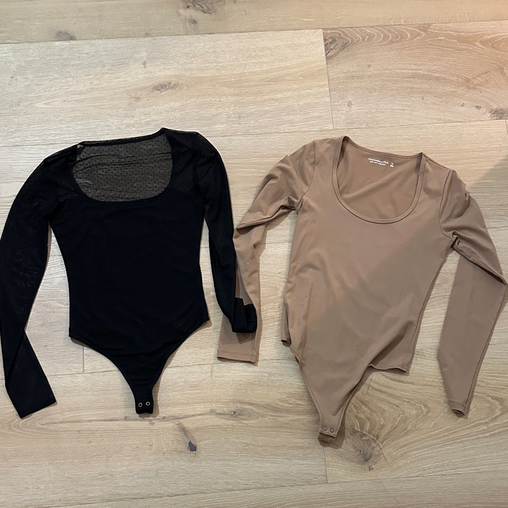 Abercrombie & Fitch Black and Tan Bodysuits